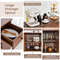Sideboard Cabinet With 3 Doors And PullOut Drawer Adjustable Shelves Walnut Finish For Stylish Stor 6