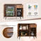 Sideboard Cabinet With 3 Doors And PullOut Drawer Adjustable Shelves Walnut Finish For Stylish Stor 7