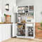 71 Inch Tall Pantry Cabinet with Outlets for Dining Room, Spacious White Storage & Charging Station