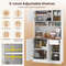 71 Inch Tall Pantry Cabinet with Outlets for Dining Room, Spacious White Storage & Charging Station