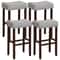 Upholstered Bar Stools With Solid Rubber Wood Legs And Footrest Ergonomic Linen Saddle Seat For Kit 7