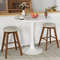 Modern Backless Swivel Barstools With Linen Fabric Seat Counter Height Wood Stools For Home Bar Or  1