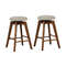 Modern Backless Swivel Barstools With Linen Fabric Seat Counter Height Wood Stools For Home Bar Or  0