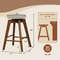Modern Backless Swivel Barstools With Linen Fabric Seat Counter Height Wood Stools For Home Bar Or  7