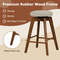 Modern Backless Swivel Barstools With Linen Fabric Seat Counter Height Wood Stools For Home Bar Or  4