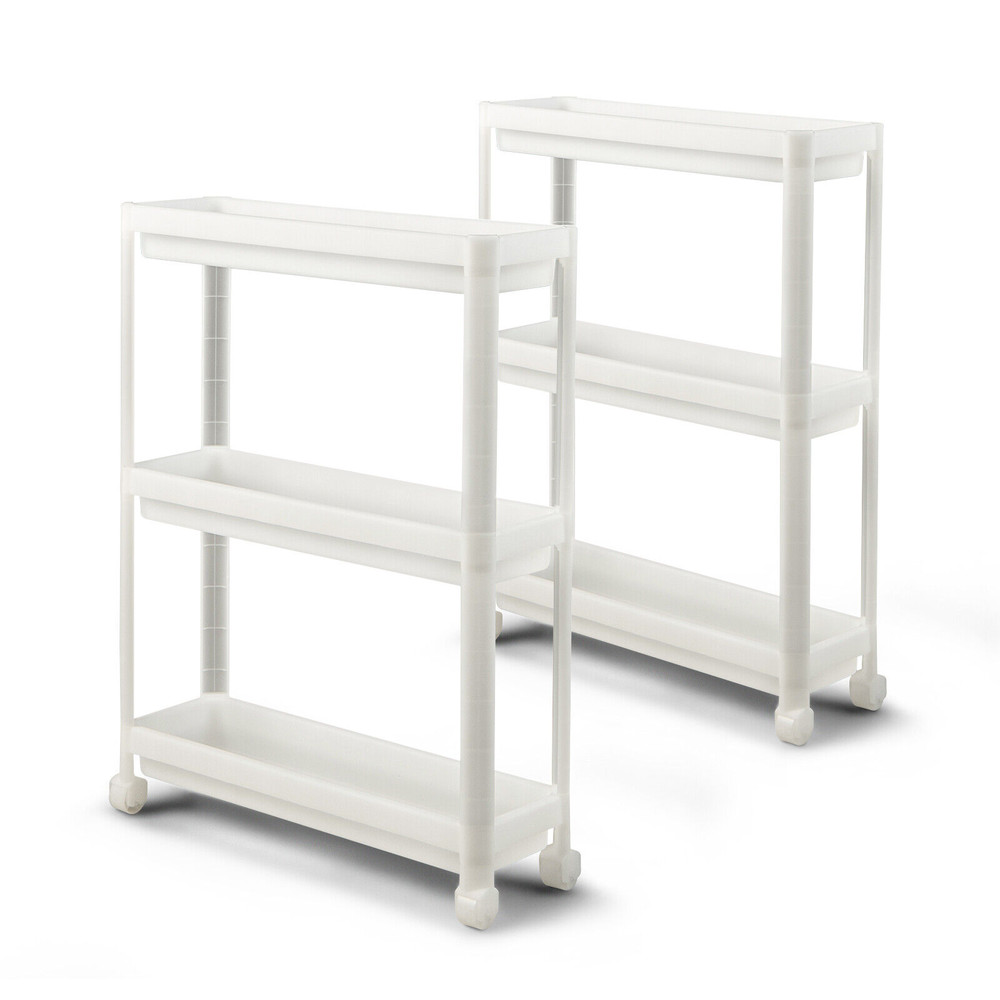 Slim Rolling Storage Cart With Wheels And Drainage Narrow Detachable Organizer For Small Spaces 0