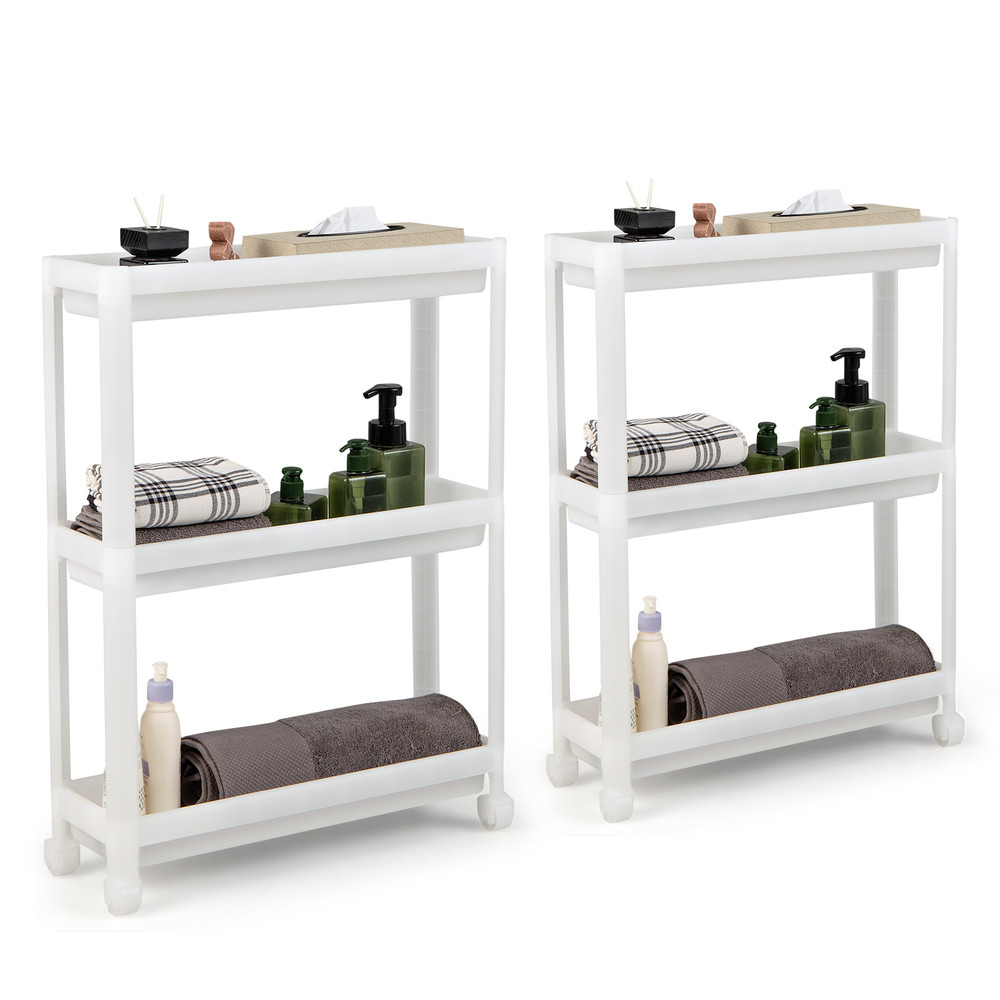 Slim Rolling Storage Cart With Wheels And Drainage Narrow Detachable Organizer For Small Spaces 7