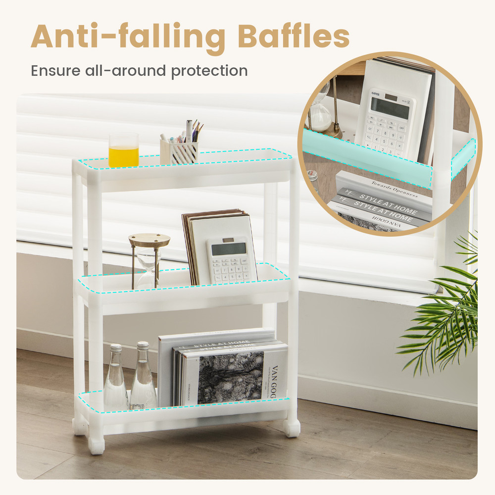 Slim Rolling Storage Cart With Wheels And Drainage Narrow Detachable Organizer For Small Spaces 3