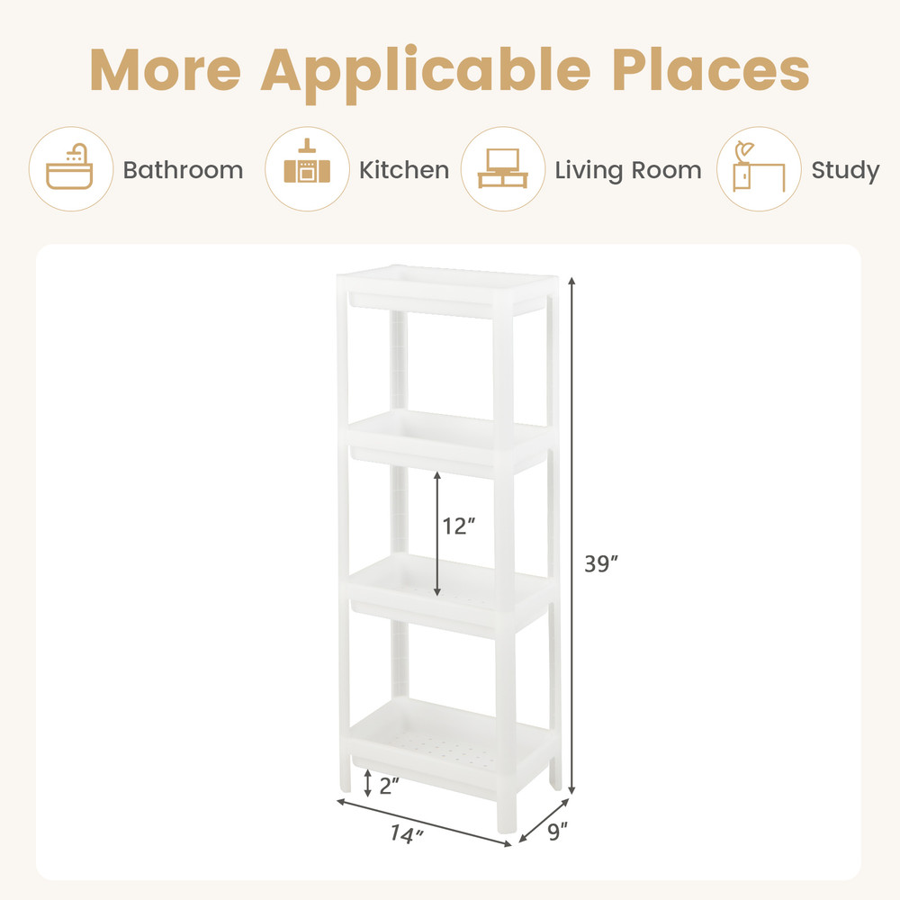 Detachable Slim Storage Cart With Drainage Holes Narrow Organizer For Small Spaces Bathroom Kitchen 6