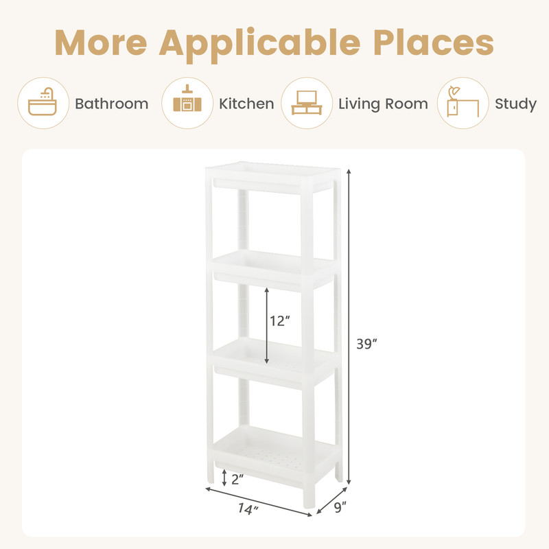 Detachable Slim Storage Cart With Drainage Holes Narrow Organizer For Small Spaces Bathroom Kitchen 6