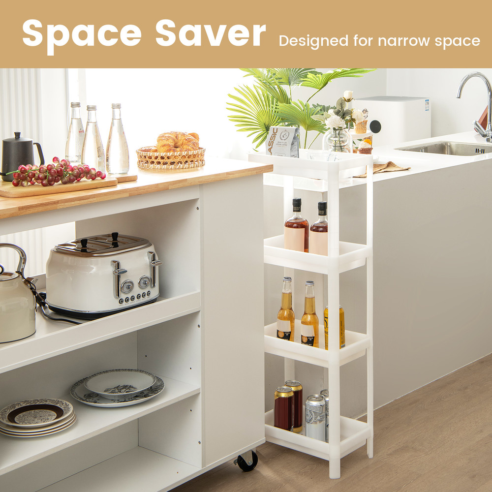Detachable Slim Storage Cart With Drainage Holes Narrow Organizer For Small Spaces Bathroom Kitchen 4