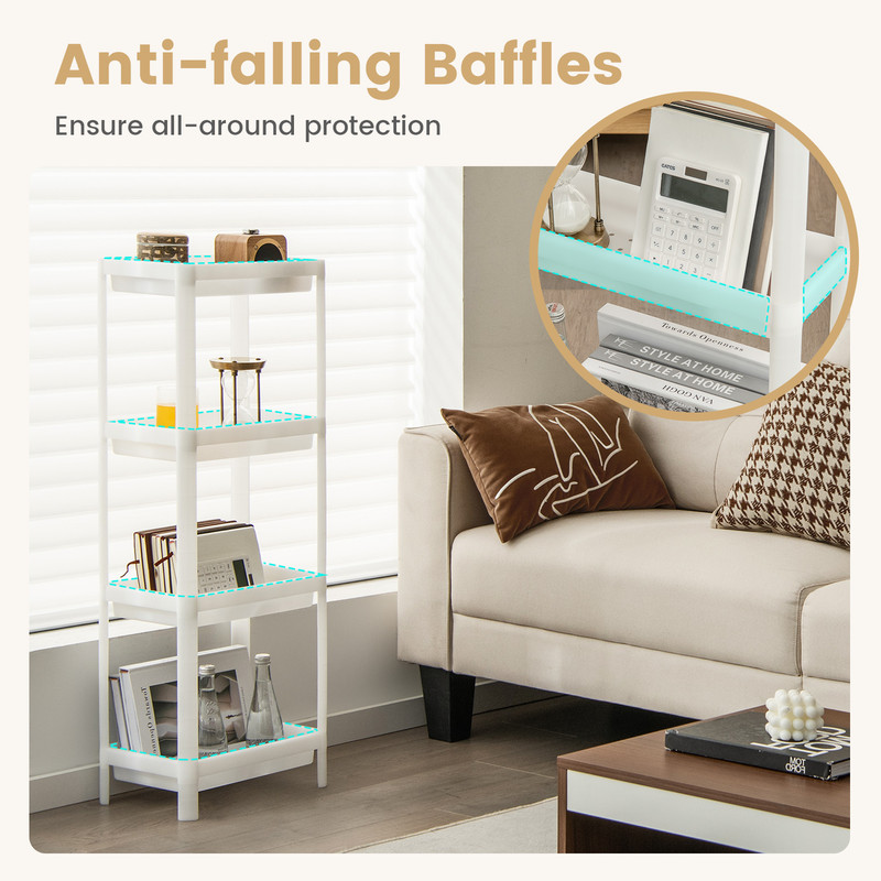 Detachable Slim Storage Cart With Drainage Holes Narrow Organizer For Small Spaces Bathroom Kitchen 5