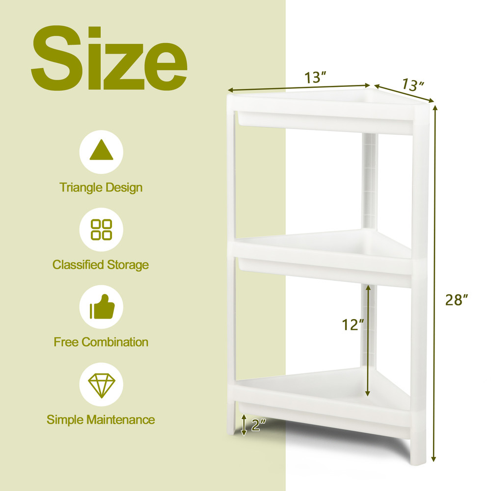 Compact Corner Shower Shelf With Drainage Holes Detachable Bathroom  Kitchen Floor Storage Organize 6