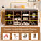 Entryway Shoe Storage Bench With Adjustable Shelf  Umbrella Stand Padded PU Leather Seat Cubby Orga 3