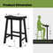Set of 2 24 Inch Counter Height Stools with Solid Wood Legs – Backless Bar Stools for Kitchen Island & Dining