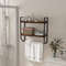 Over the Toilet Shelf Wall Mounted with Metal Frame for Bathroom Rustic Brown Storage Shelf