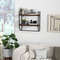 Over the Toilet Shelf Wall Mounted with Metal Frame for Bathroom Rustic Brown Storage Shelf
