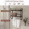 Over the Toilet Shelf Wall Mounted with Metal Frame for Bathroom Rustic Brown Storage Shelf