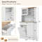 Double Tilt Out Trash Cabinet with Hutch & Rubber Wood Countertop 10 Gallon Storage Bin Organizer