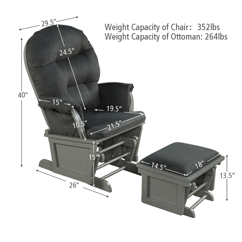 Premium Wood Baby Glider And Ottoman Cushion Set For Nursing Mothers Ergonomic Rocking Chair With P 7