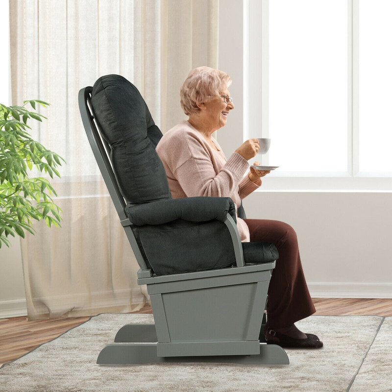 Premium Wood Baby Glider And Ottoman Cushion Set For Nursing Mothers Ergonomic Rocking Chair With P 3