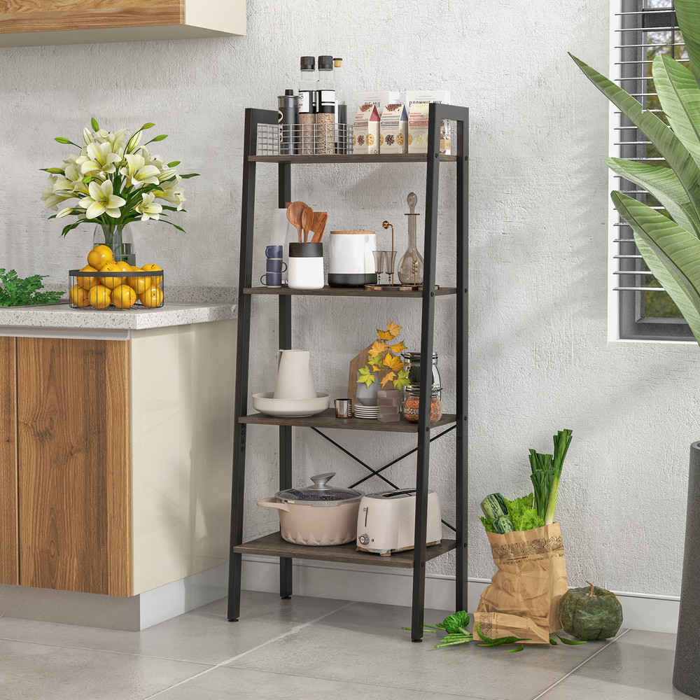 Modern Bookshelf With Metal Frame And Adjustable Foot Pads Industrial Storage Shelf For Home Office 2
