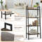 Modern Bookshelf With Metal Frame And Adjustable Foot Pads Industrial Storage Shelf For Home Office 4