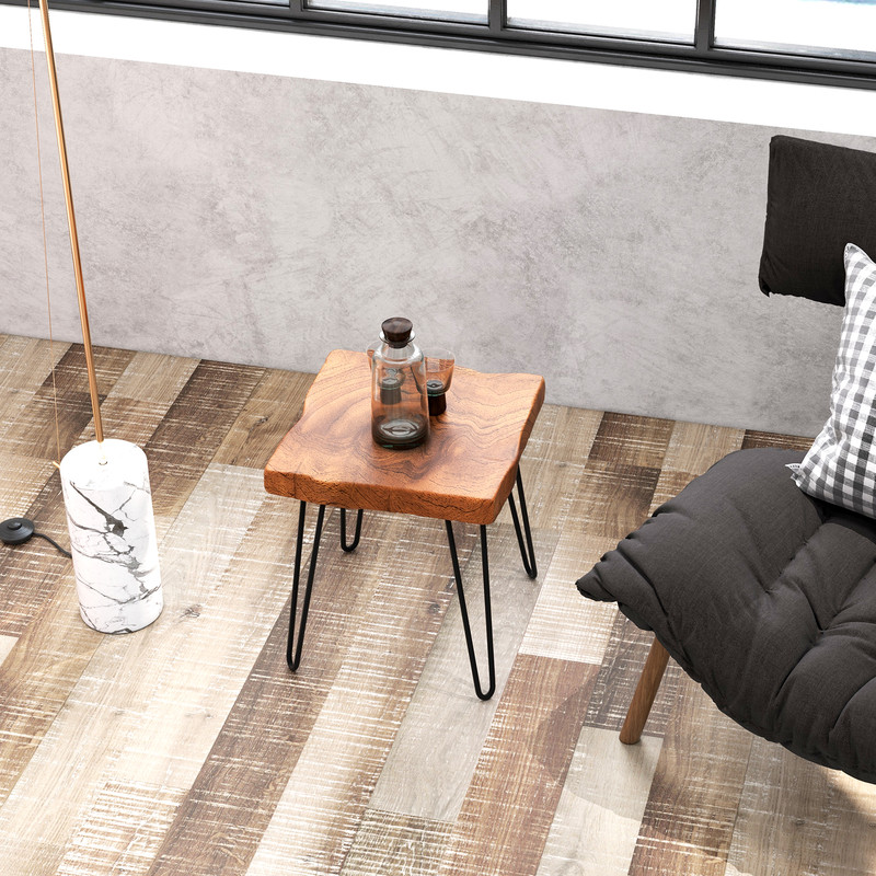 Rustic Square Reclaimed Recycled Teak Wood End Table From Indonesia Solid Wood Accent Table With Li 3