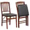 Vintage Rubber Wood Set Folding Chairs With Cushioned Seat Foldable PreAssembled Dining Chairs For 0