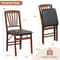 Vintage Rubber Wood Set Folding Chairs With Cushioned Seat Foldable PreAssembled Dining Chairs For 7