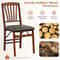 Vintage Rubber Wood Set Folding Chairs With Cushioned Seat Foldable PreAssembled Dining Chairs For 6