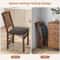 Vintage Rubber Wood Set Folding Chairs With Cushioned Seat Foldable PreAssembled Dining Chairs For 4
