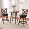 Vintage Counter Height Swivel Bar Stools With Xshaped Back Rubber Wood Pub Chairs For Kitchen Dinin 1