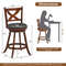 Vintage Counter Height Swivel Bar Stools With Xshaped Back Rubber Wood Pub Chairs For Kitchen Dinin 7