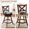 Vintage Counter Height Swivel Bar Stools With Xshaped Back Rubber Wood Pub Chairs For Kitchen Dinin 3