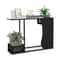 43.5 Inch Console Table with Plant Position & Faux Marble Top, Modern Entryway Table for Home Decor