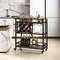 3Tier Bar Cart On Wheels Home Kitchen Serving Cart With Wine Rack Glasses Holder Mobile Beverage 0