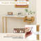 Elegant Rectangular White Faux Marble Console Table With Storage Gold Accent Entryway  Sofa Table 3