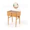 Bamboo Makeup Vanity Table With Mirror 2 Storage Drawers SpaceSaving Beauty Station 2