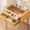 Vanity Table With Rotating Mirror Stool Bamboo Makeup Dressing Set For Bedroom 2