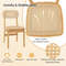 Modern Dining Chair Set Of 2 Simulated Rattan Backrest Bamboo Frame Comfortable Seating Pair 3