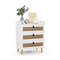 White Modern End Table 3 Rattan Decorated Drawers For Rustic Home Decor 6