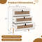 White Modern End Table 3 Rattan Decorated Drawers For Rustic Home Decor 5
