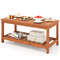 Outdoor Coffee Table 2Tier Patio Table With Slatted Tabletop Storage Shelf Durable Stylish 7