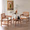 Set Of 2 Patio Solid Wood Dining Chairs With Cushions  Slatted Seat Premium Outdoor Seating 1