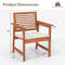 Set Of 2 Patio Solid Wood Dining Chairs With Cushions  Slatted Seat Premium Outdoor Seating 5