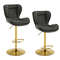 Swivel Bar Stools Set Of 2 PU Leather Counter Stools With 360 Rotation Footrest  Ergonomic Curved B 7