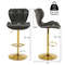 Swivel Bar Stools Set Of 2 PU Leather Counter Stools With 360 Rotation Footrest  Ergonomic Curved B 6