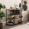 IndustrialStyle Wine Bar Cabinet 3Tier Storage Shelves Glass Holders Power Outlets For Dining Room 0