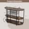 IndustrialStyle Wine Bar Cabinet 3Tier Storage Shelves Glass Holders Power Outlets For Dining Room 4